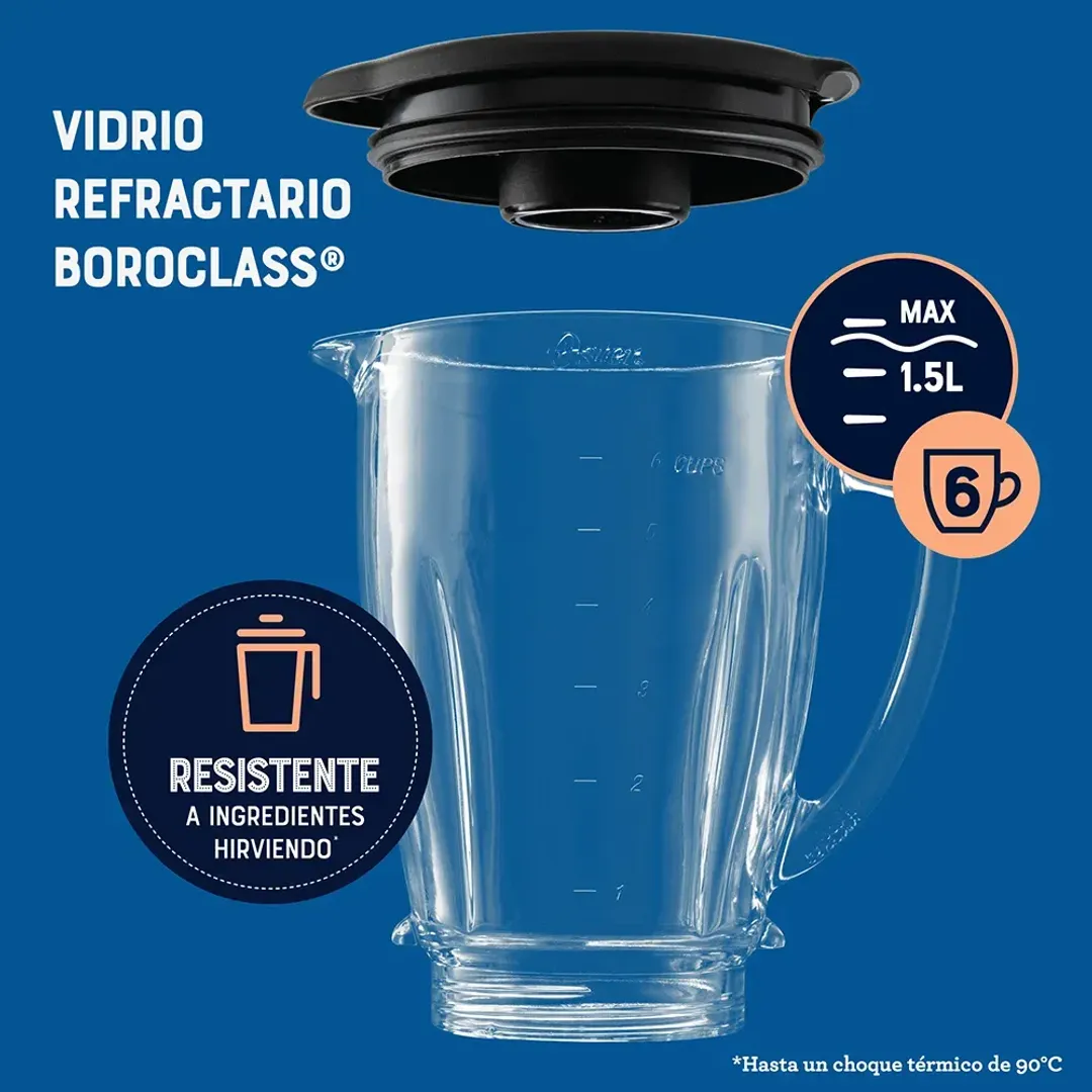 LICUADORA OSTER VASO DE VIDRIO PERILLA NEGRA KALIMAN