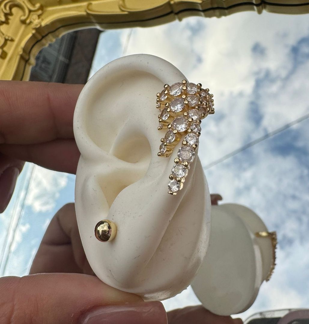 Ear cuff rodio piedras 