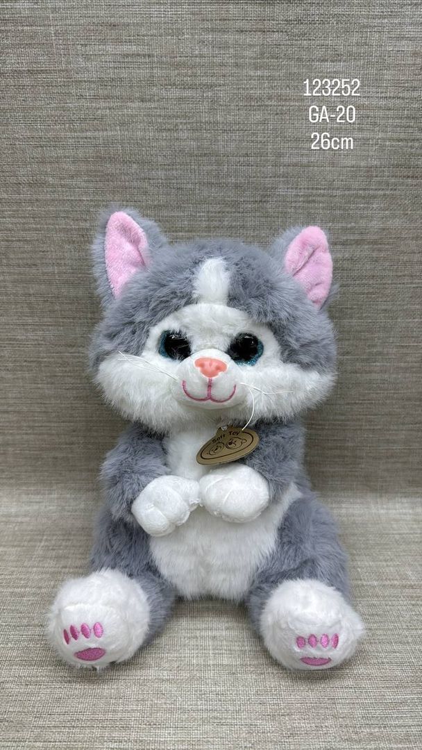 GATO GRIS SENTADO 26 CM 