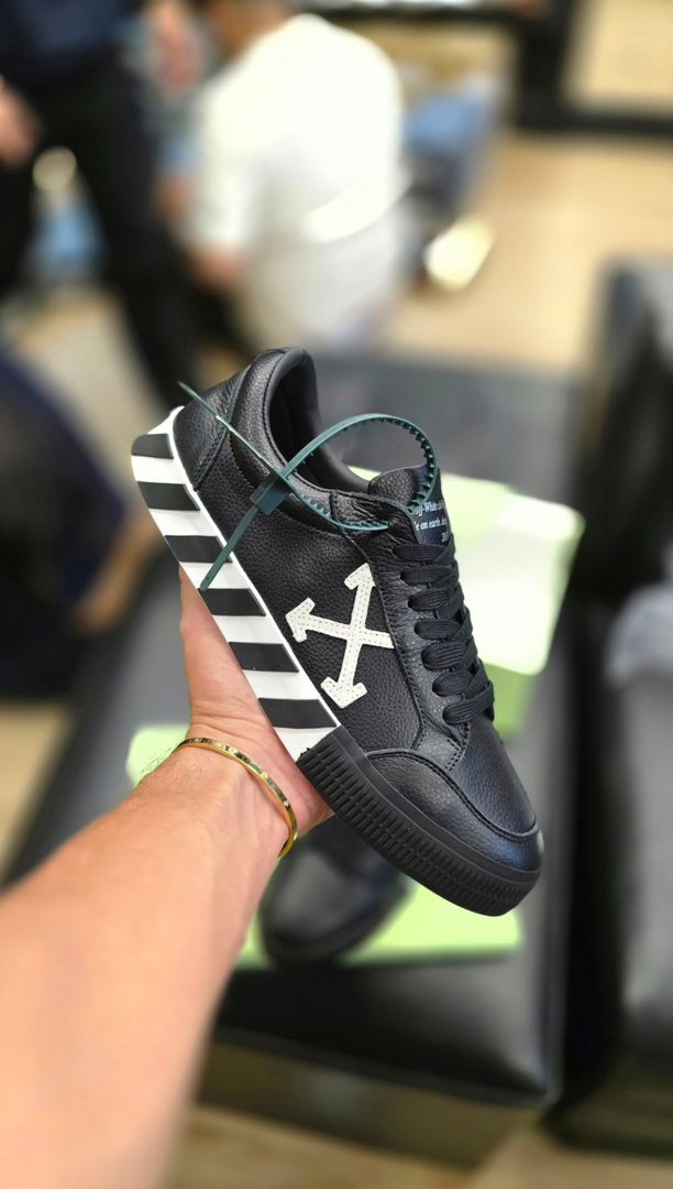 Of White Vulc Low Leather Black White