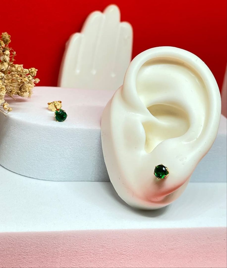 Topos circon verde redondos 4mm