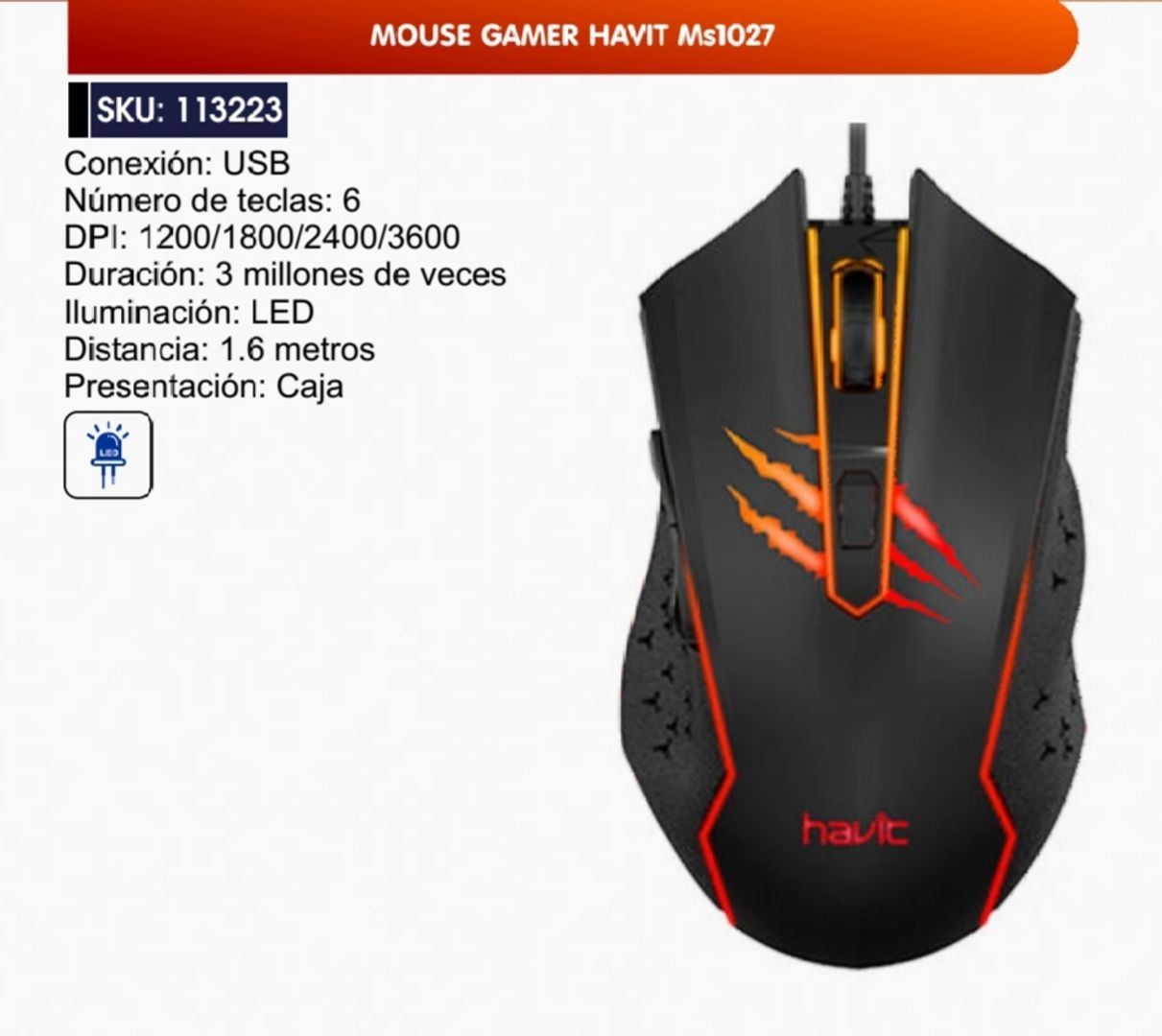 MOUSE GAMER HAVIT 