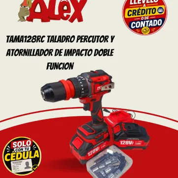Imagen del producto TAMA128RC TALADRO PERCUTOR Y ATORNILLADOR DE IMPACTO DOBLE FUNCION