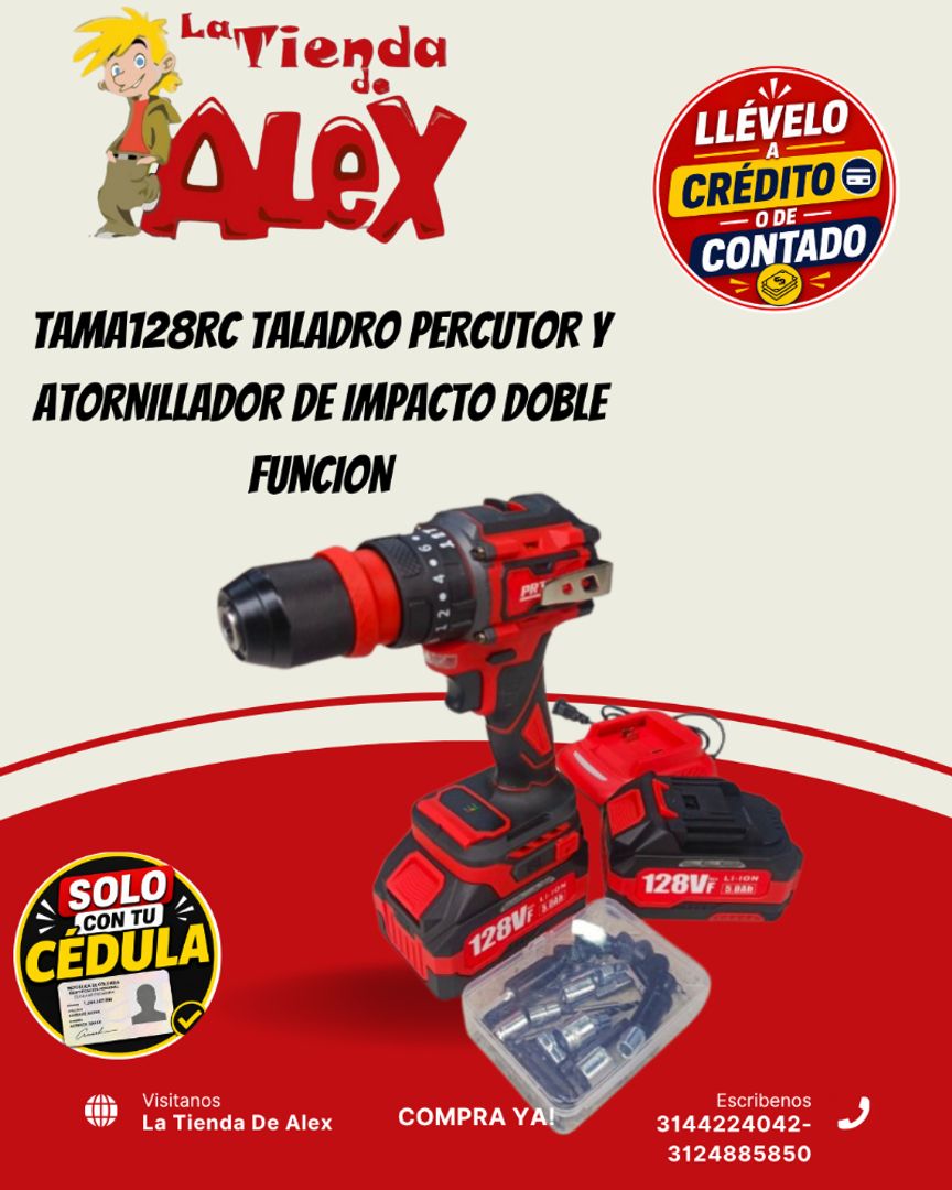 TAMA128RC TALADRO PERCUTOR Y ATORNILLADOR DE IMPACTO DOBLE FUNCION