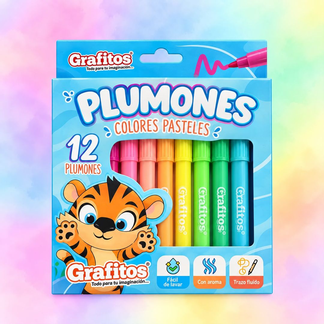 Plumones Colores Pasteles x 12