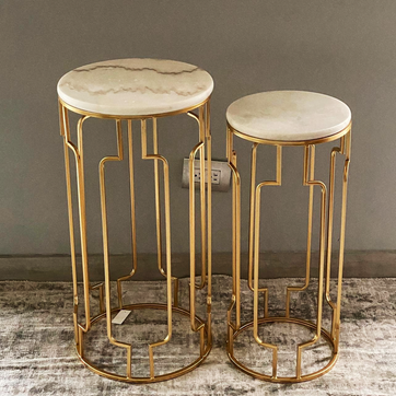 Imagen del producto Set de dos mesitas doradas