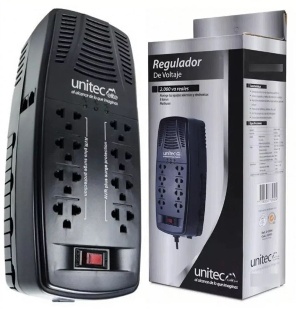 Regulador Unitec 8 tomas 2000va