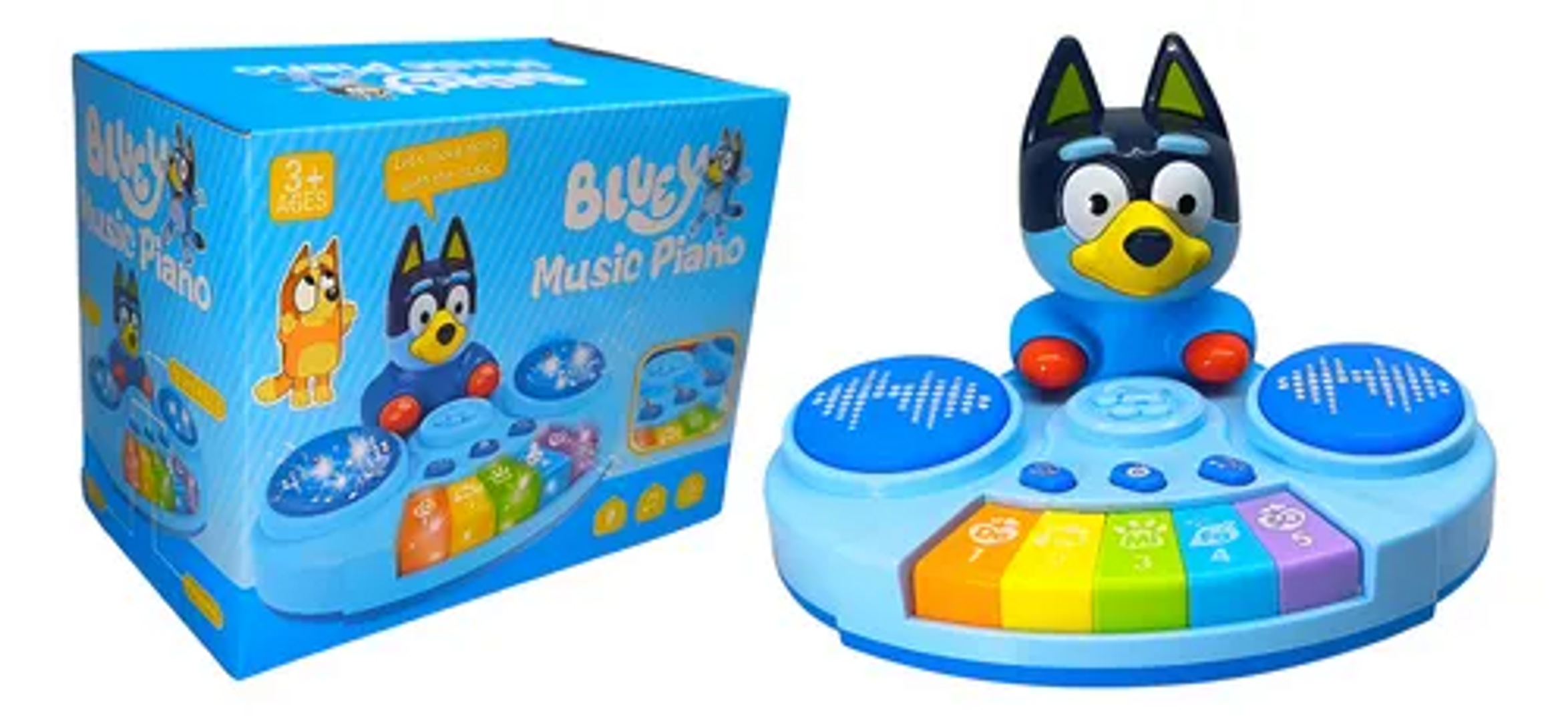 JUGUETE INFANTIL MINI PIANO BLUEY SONIDO Y LUZ