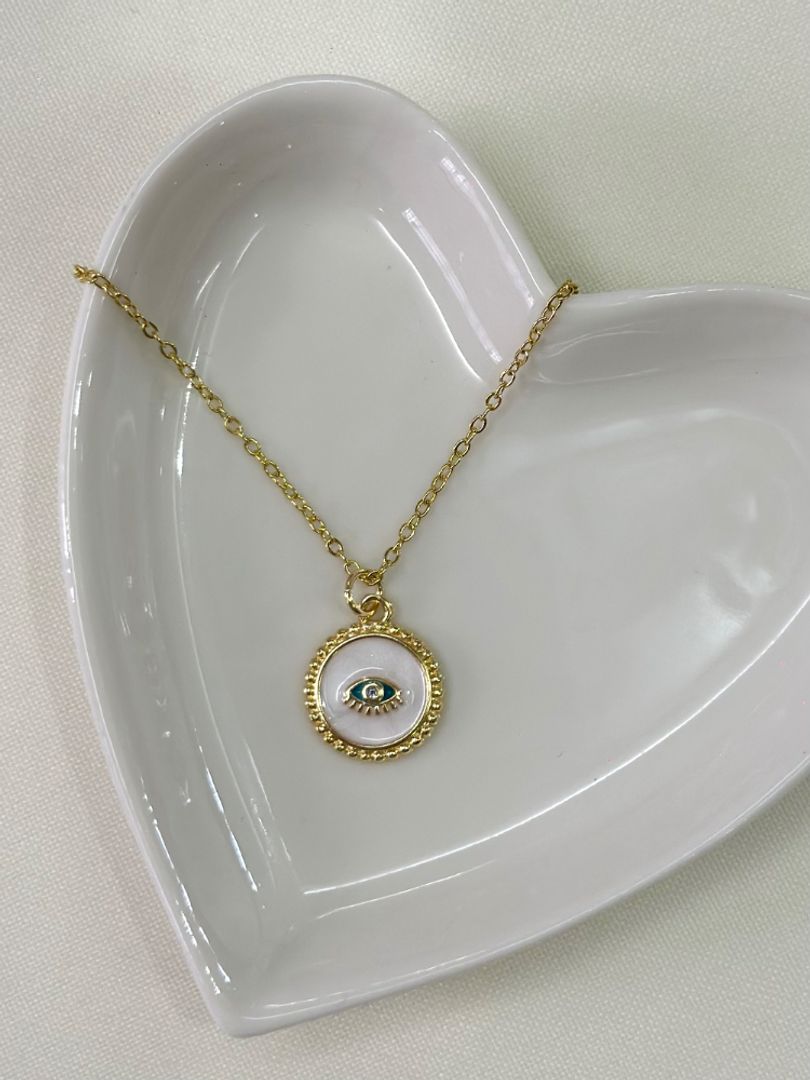 Cadena ojo turco blanco 