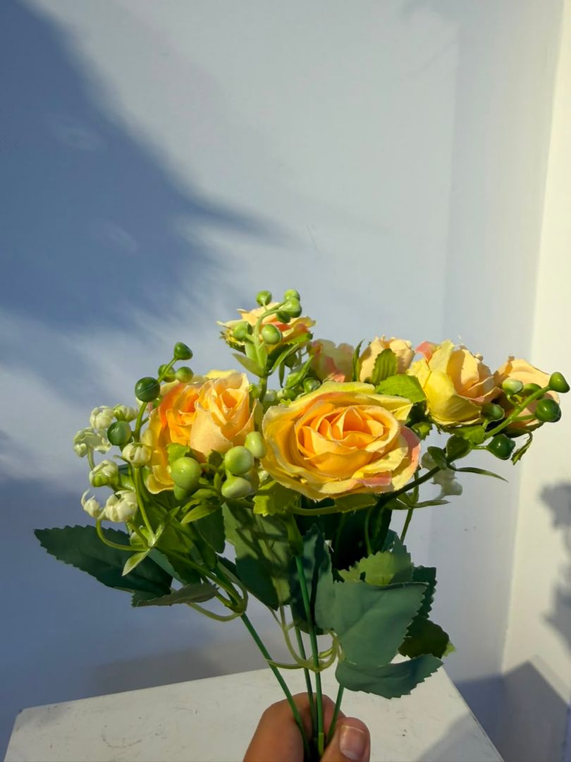 MINI ROSA X 5 AMARILLA