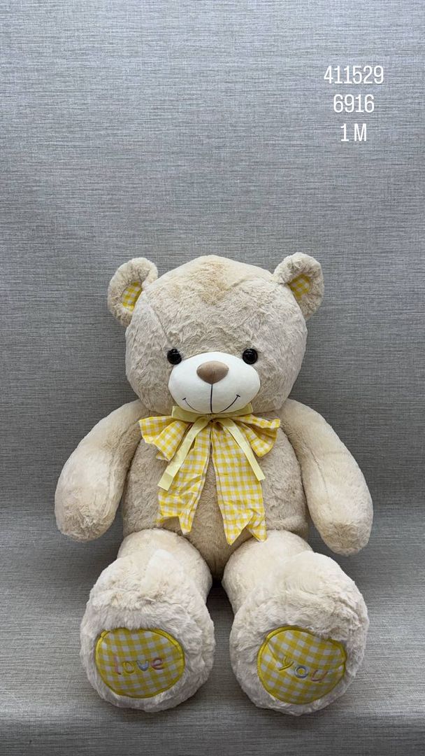 OSO PATAS LARGAS BEIGE CON CINTA 1 M