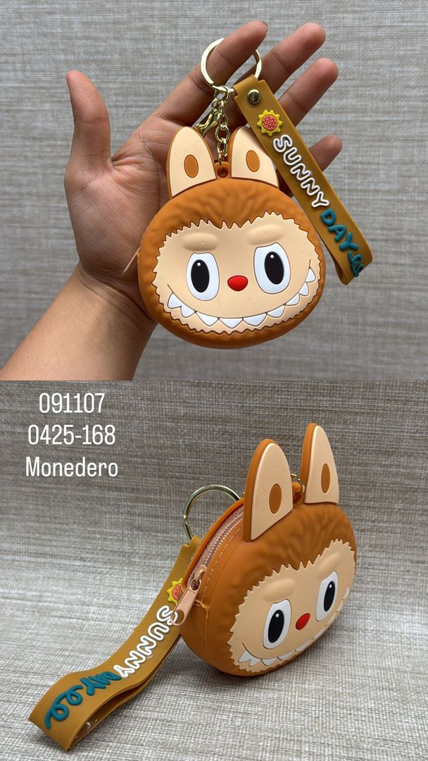 MONEDERO EN SILICONA LABUBU CAFÉ