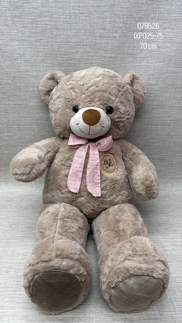 OSO PATAS LARGAS BEIGE BORDADO LOVE 70 CM