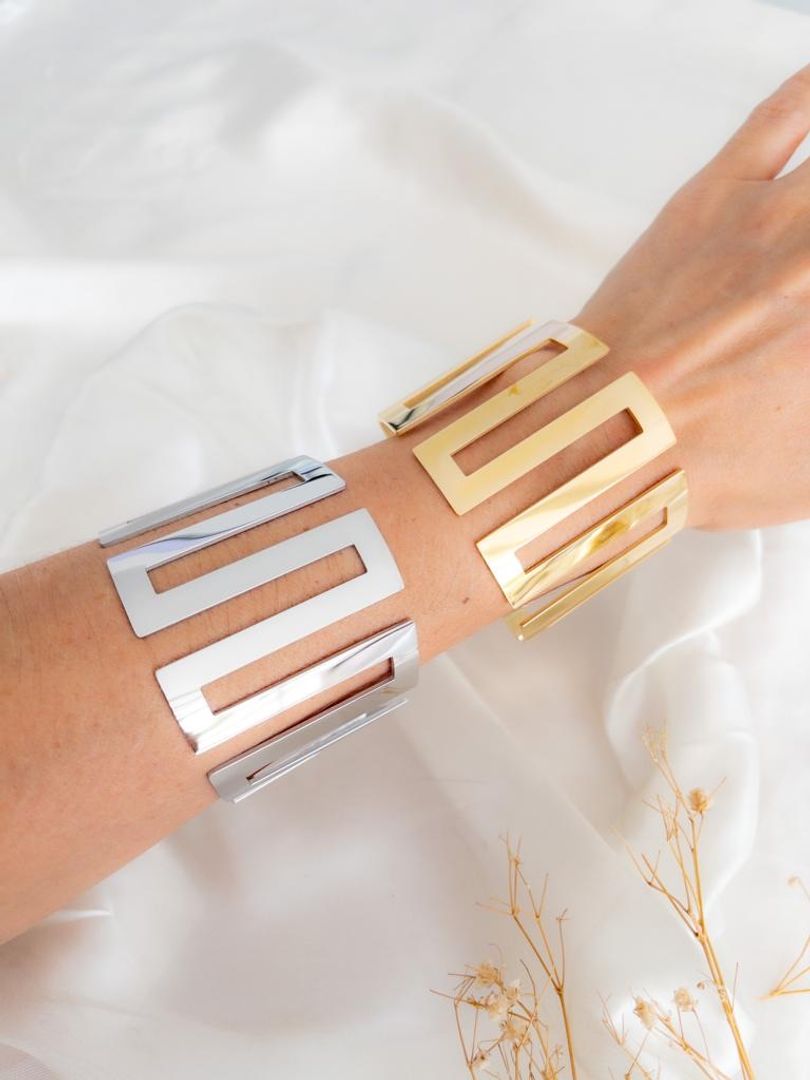 Brazalete zigzag acero 