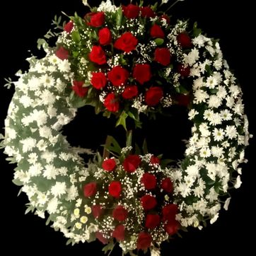 Imagen del producto Corona rosa roja y Margaritas.