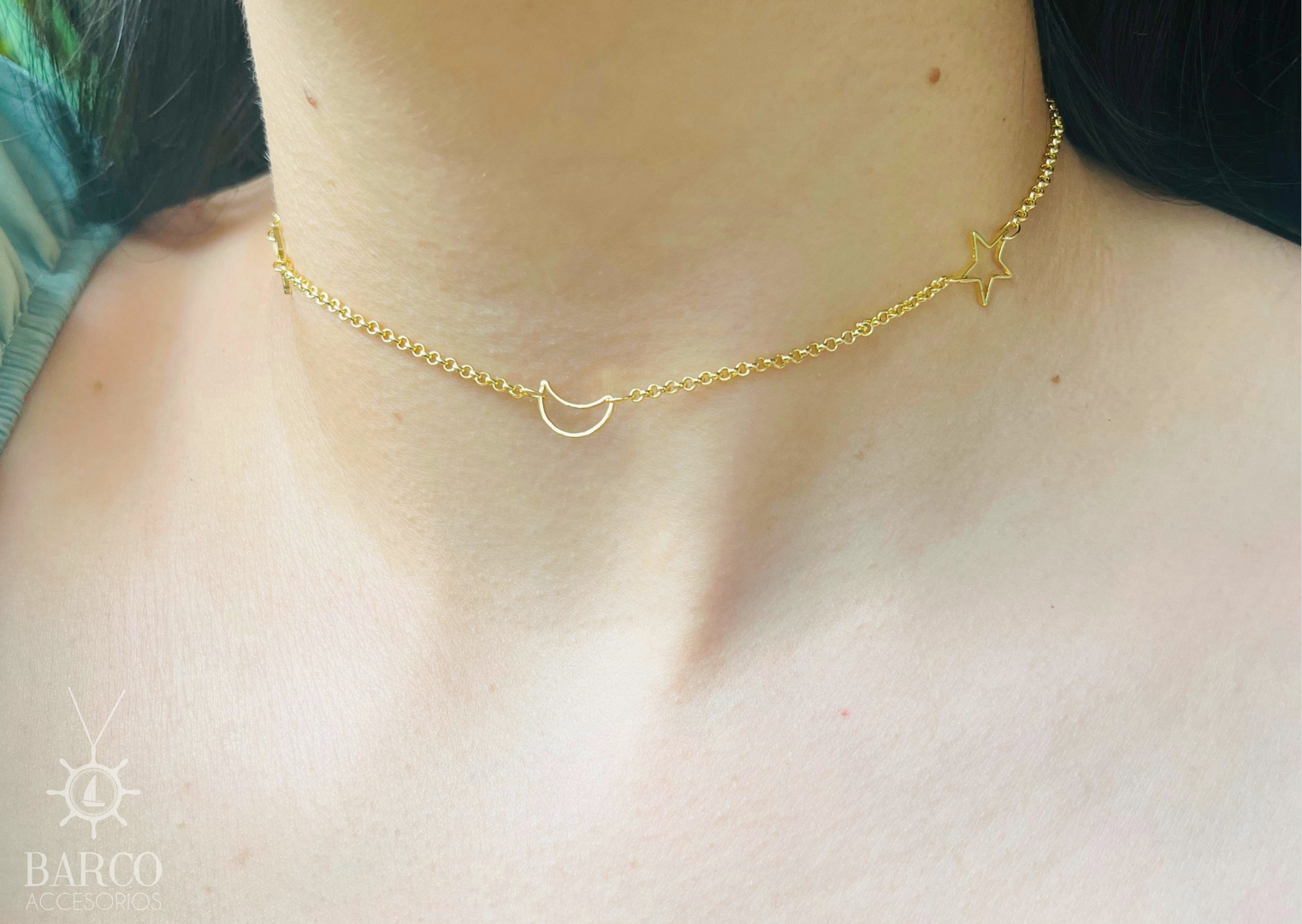 Choker luna estrella sencillo