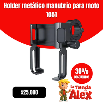 Imagen del producto Holder metálico manubrio para moto 1051