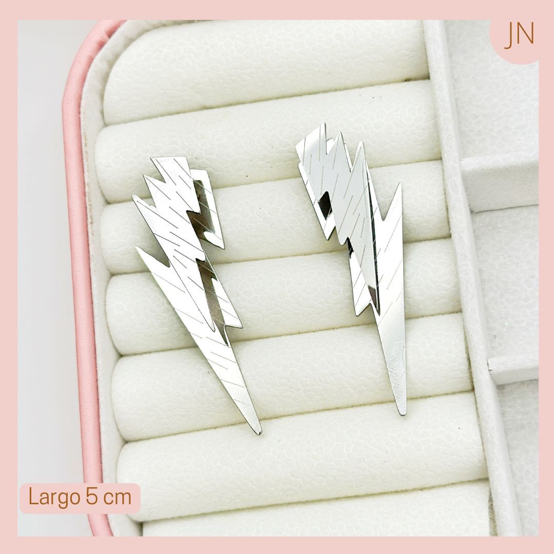 Aretes Acero Inoxidable Relampago