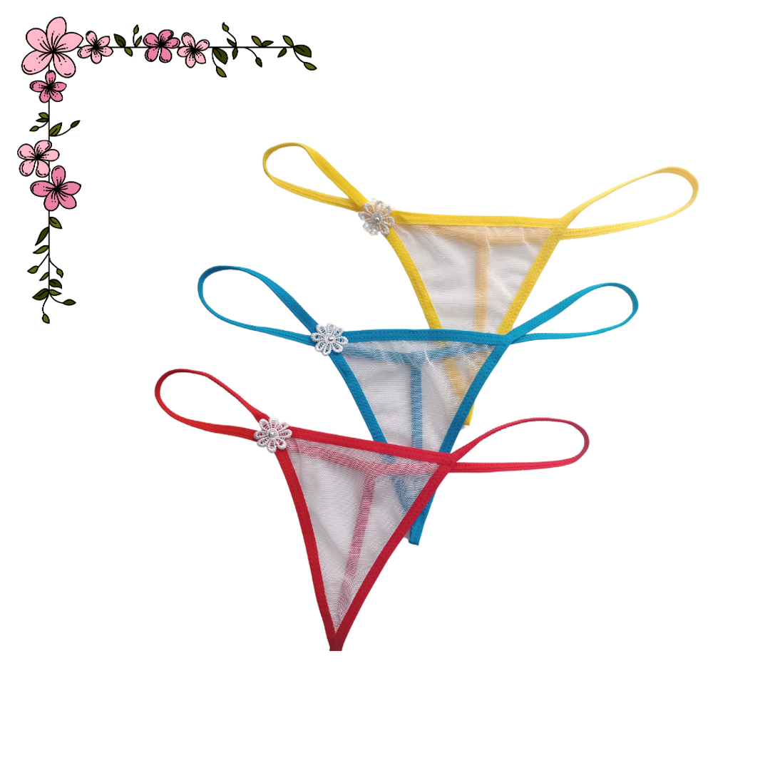 Tanga hilo en mallatex kit x 3 unidades 
