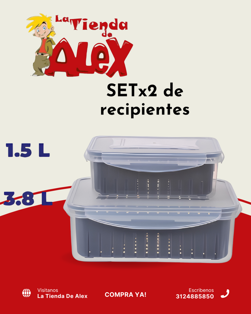 SET X2 RECIPIENTES HERMÉTICOS