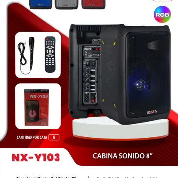 CABINA PARLANTE NEXT DE 8 LUCES LED NX-Y103  - imagen 1