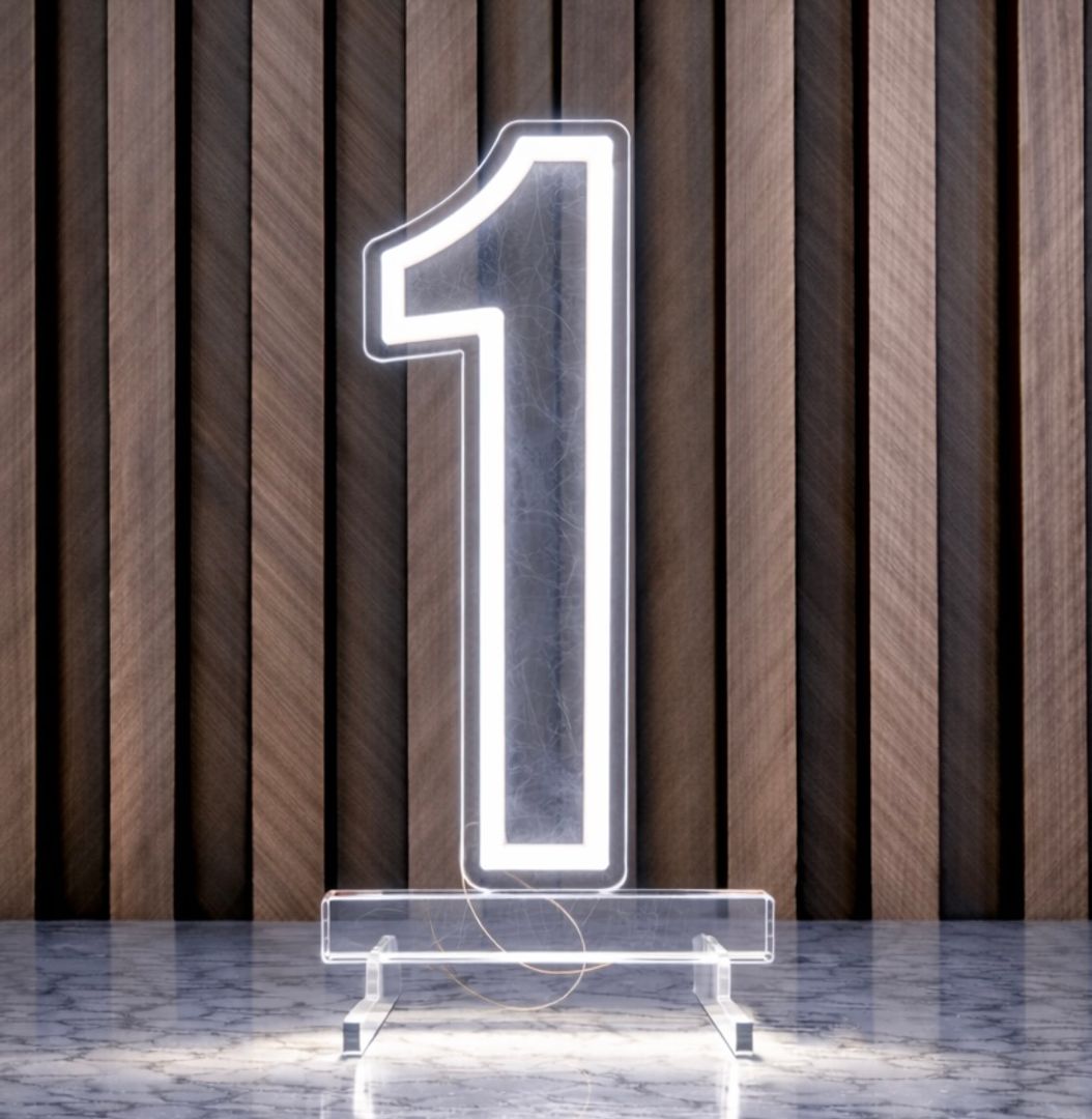 NÚMEROS EN LUZ LED BLANCA