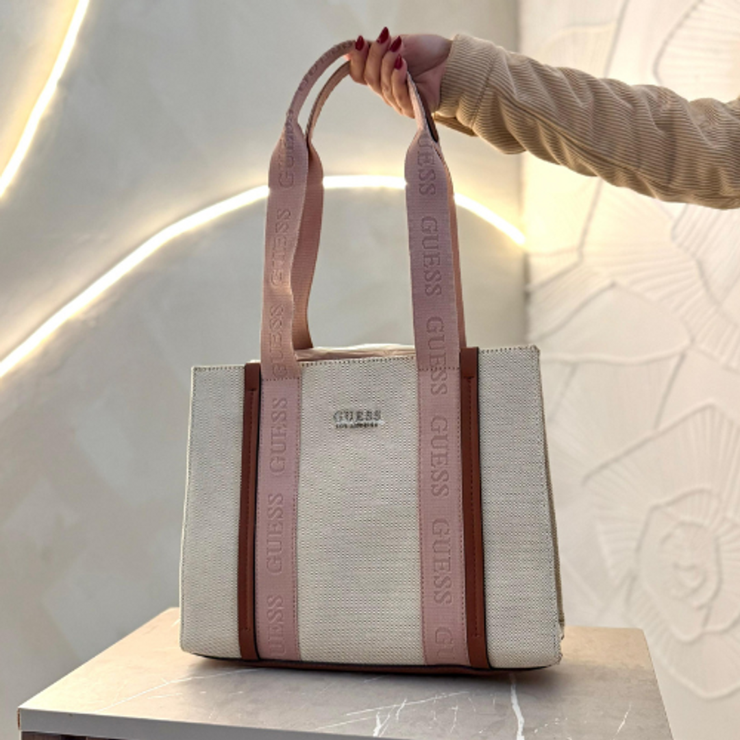 Cartera Guess Rosa/Crema