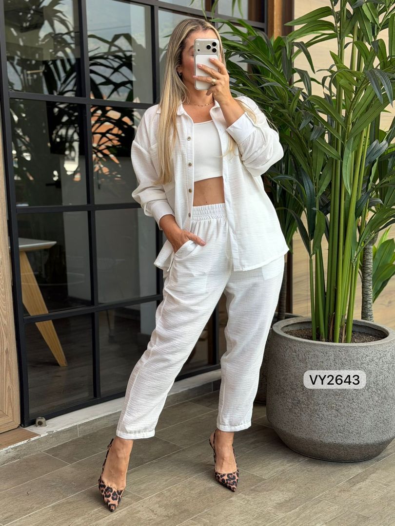 SET CAMISERA MANGA LARGA 2 BOLSILLOS Y PANTALON VY2643