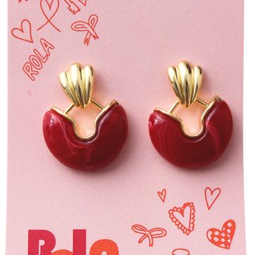 Aretes abanico vinotinto - imagen 1