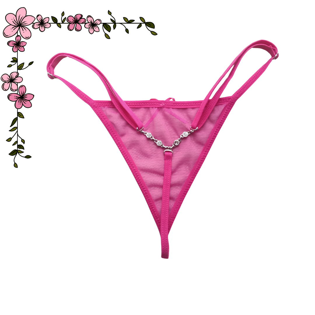 Tanga en mayatex con aplique trasero