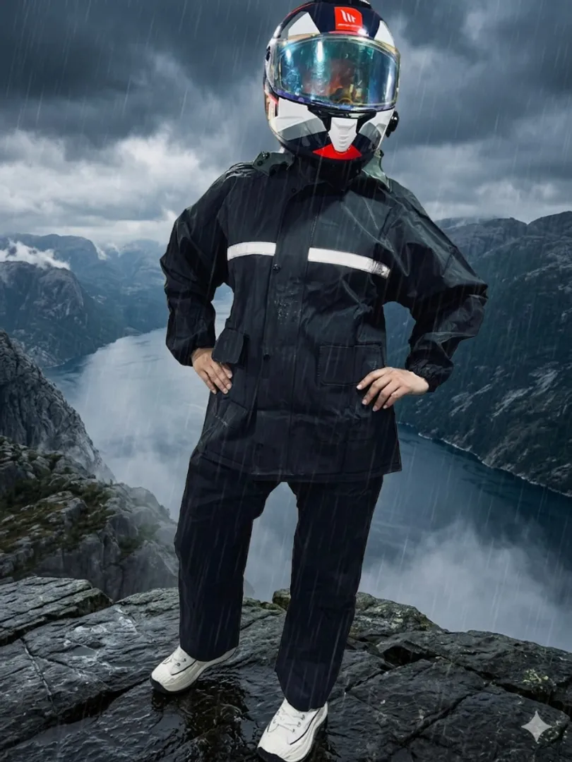 IMPERMEABLE NEGRO FUNDA CALIDAD REFLECTOR TALLA XL