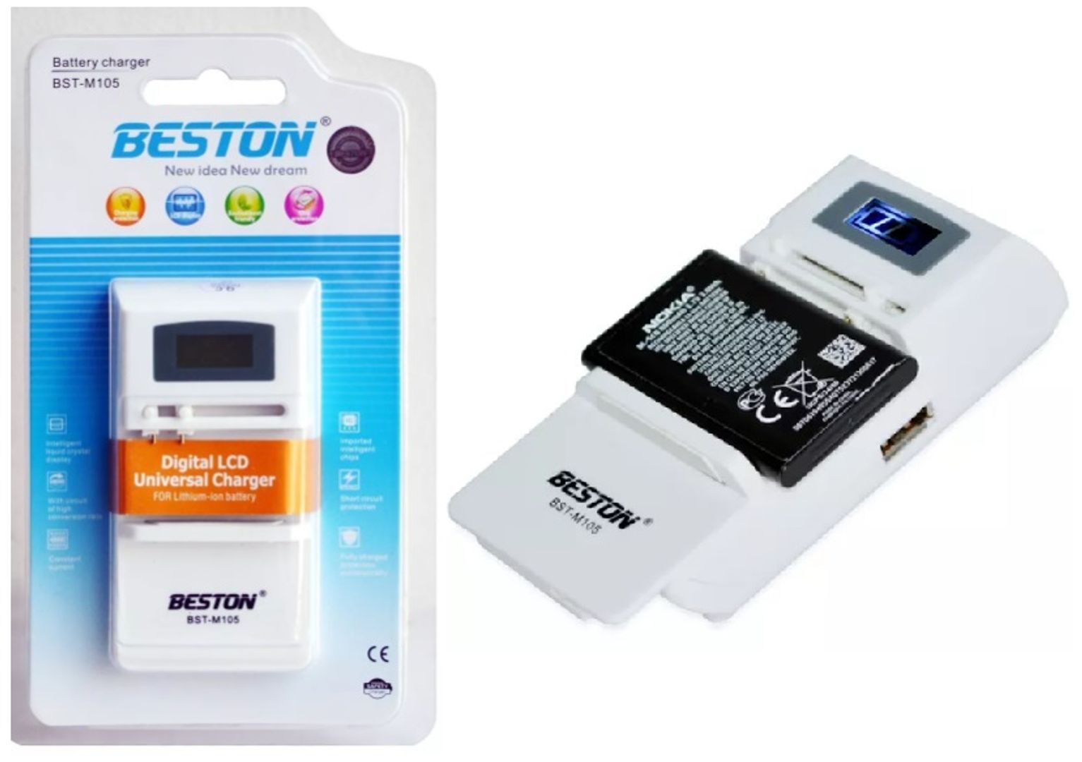 Cargador Beston Baterías cámara y celular