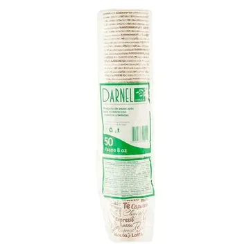 Imagen del producto VASO CARTON DARNEL 8 OZ PAQ X 50 UND - CAJA X 20 PAQ
