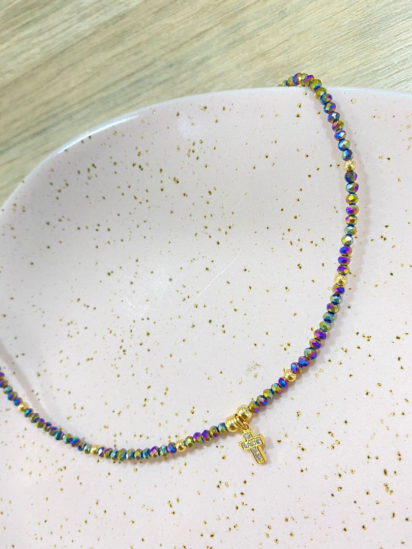 Choker murano y balín 3mm 