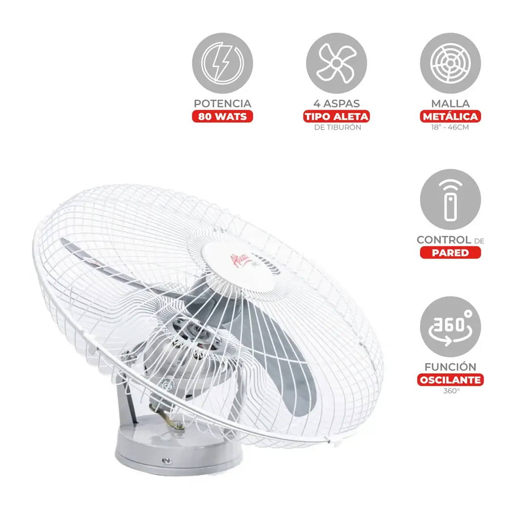 VENTILADOR ORBITAL DE TECHO ALTEZZA BLANCO ASPAS GRIS