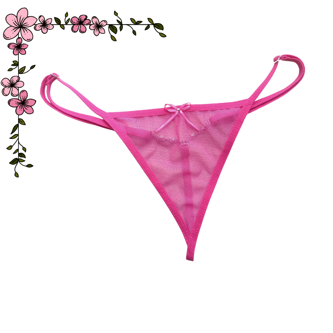 Tanga en mayatex con aplique trasero