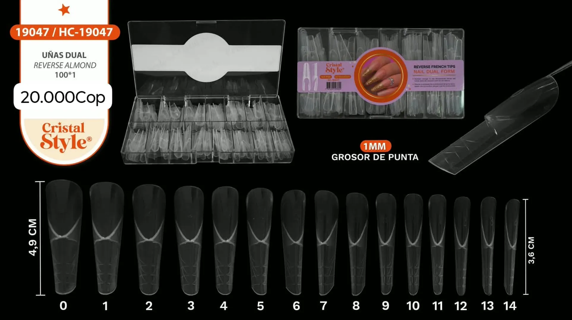 Uñas Dual Reverse Almond 