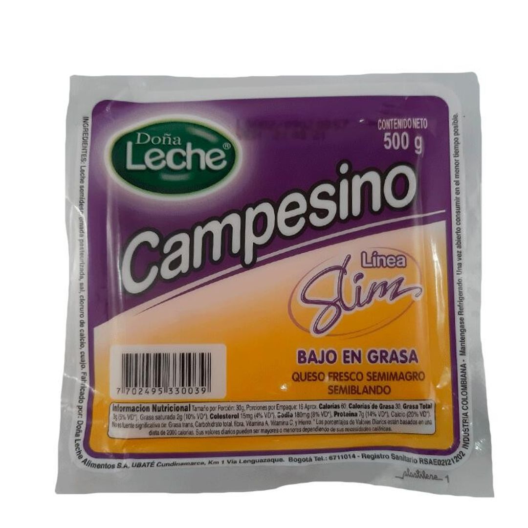 QUESO CAMPESINO SLIM DOÑA LECHE*500G