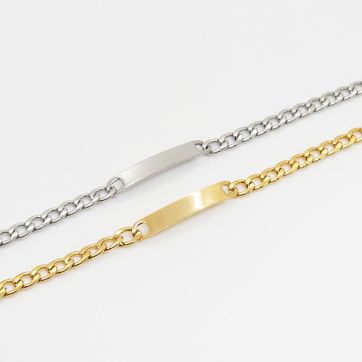 PULSERA PLACA 5 X 30 MM ACERO - imagen 1