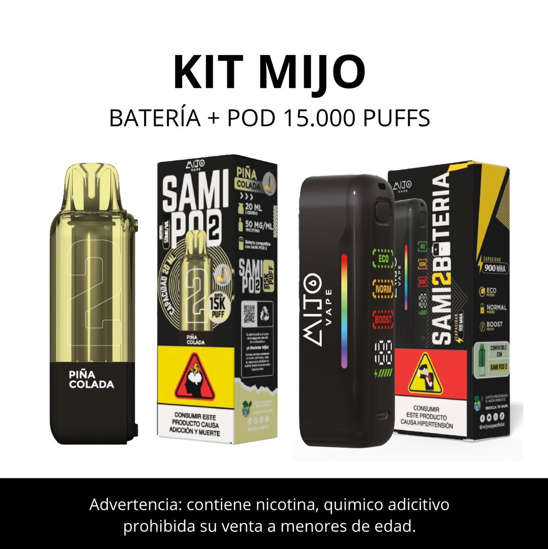 Kit mijo Bateria y Pod 15.000 Puffs
