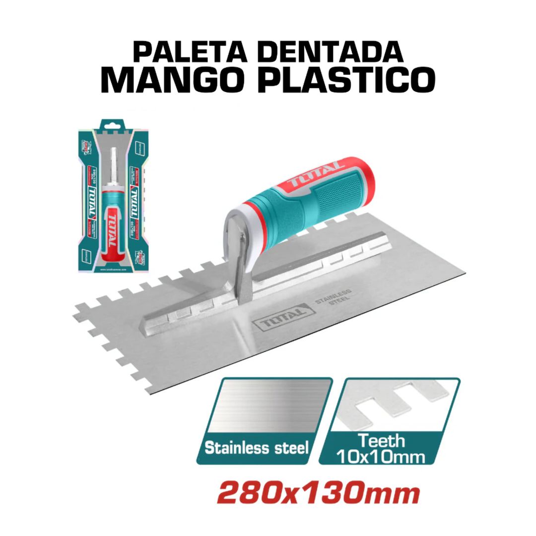PALETA DENTADA MANGO PLASTICO 280X130MM