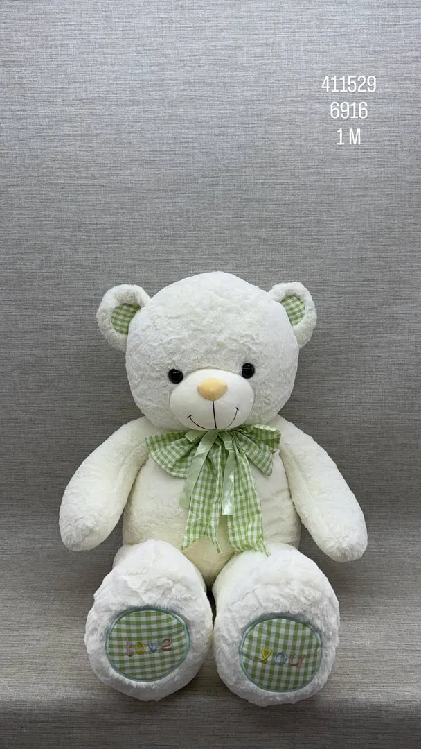 OSO PATAS LARGAS BLANCO CON CINTA 1 M