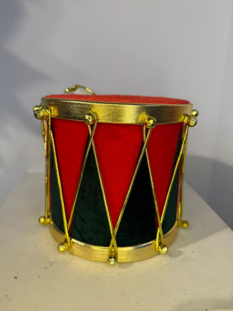 TAMBOR MEDIANO DE PANA ROJO CON VERDE