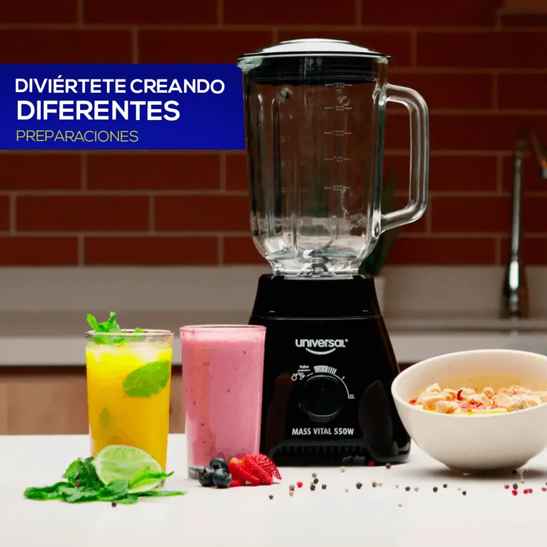 Licuadora Universal Mass Vital Vaso De Vidrio (1.7 Lts)