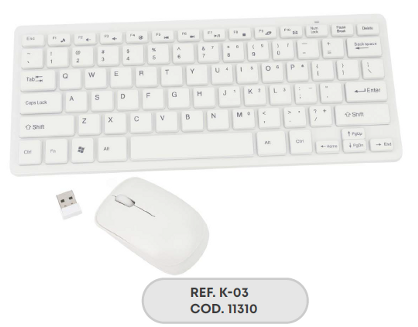 COMBO TECLADO MOUSE SLIM BLANCO