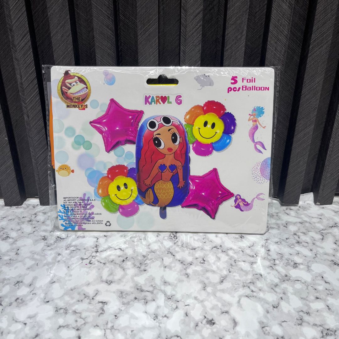 BOUQUET DE GLOBOS 5 PCS PARA NIÑA