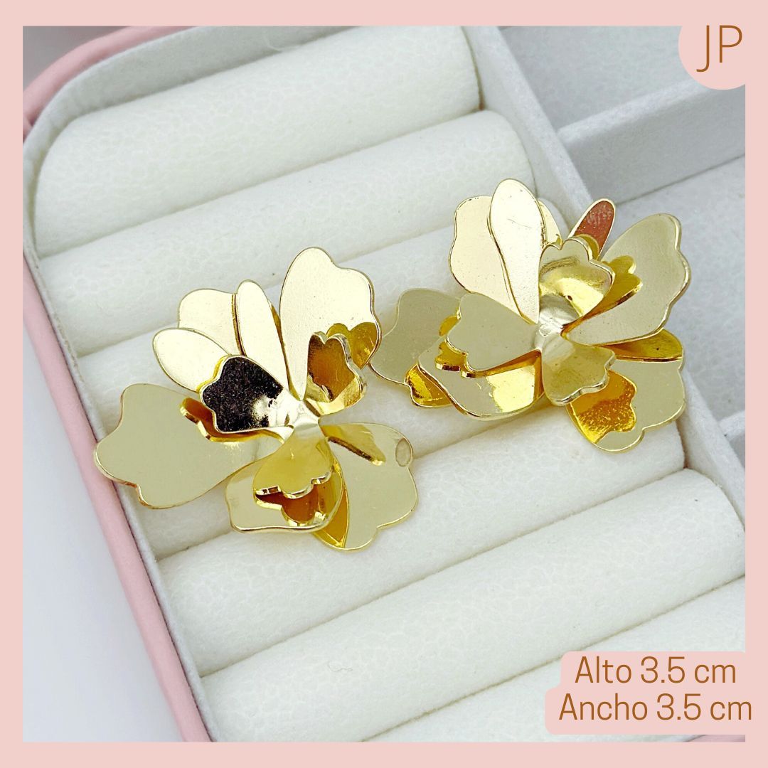 Maxi Aretes Hojas Doradas 