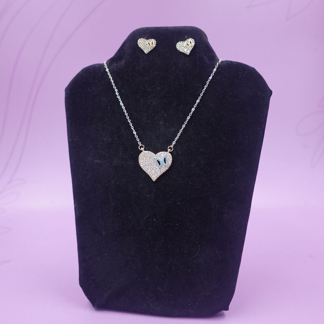 CADENA + ARETAS CORAZON 