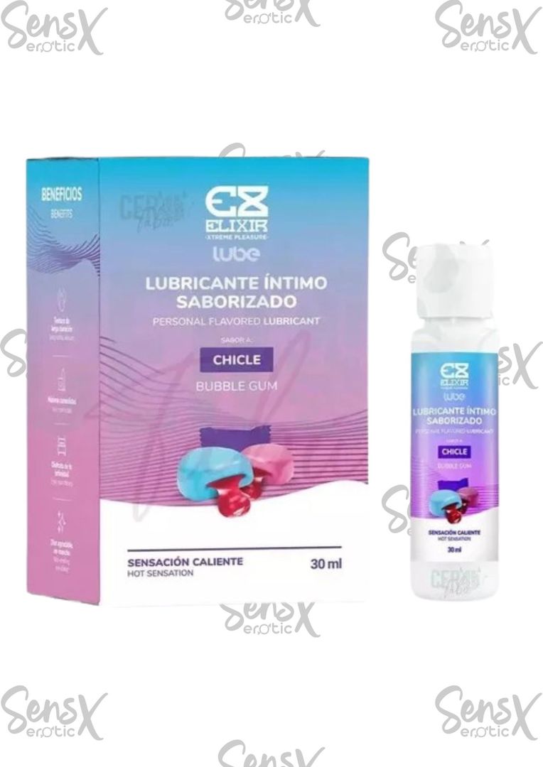 LUBRICANTE ÍNTIMO SABORIZADO CHICLE – SENSACIÓN CALIENTE X30ml