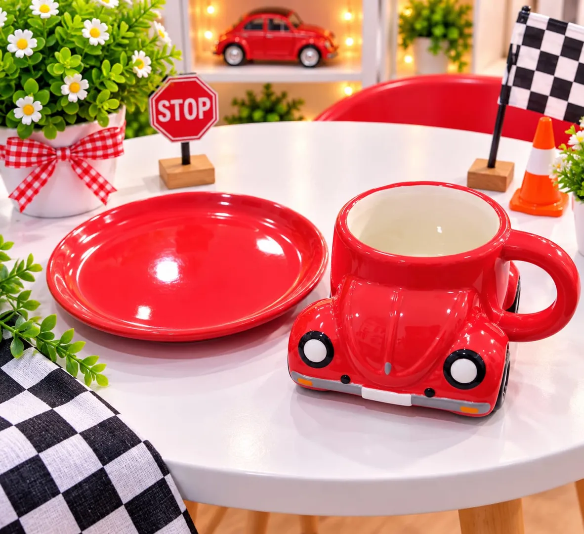 MUG CARRO+PLATO